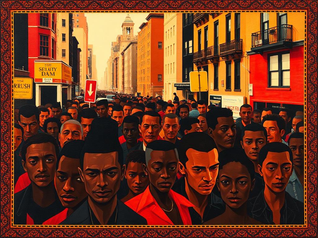 Artwork in the style of Pop-Cubist Social Portraiture
